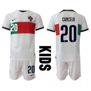 Portugal Joao Cancelo #20 Borta Kläder Barn VM 2022 Kortärmad (+ Korta byxor)